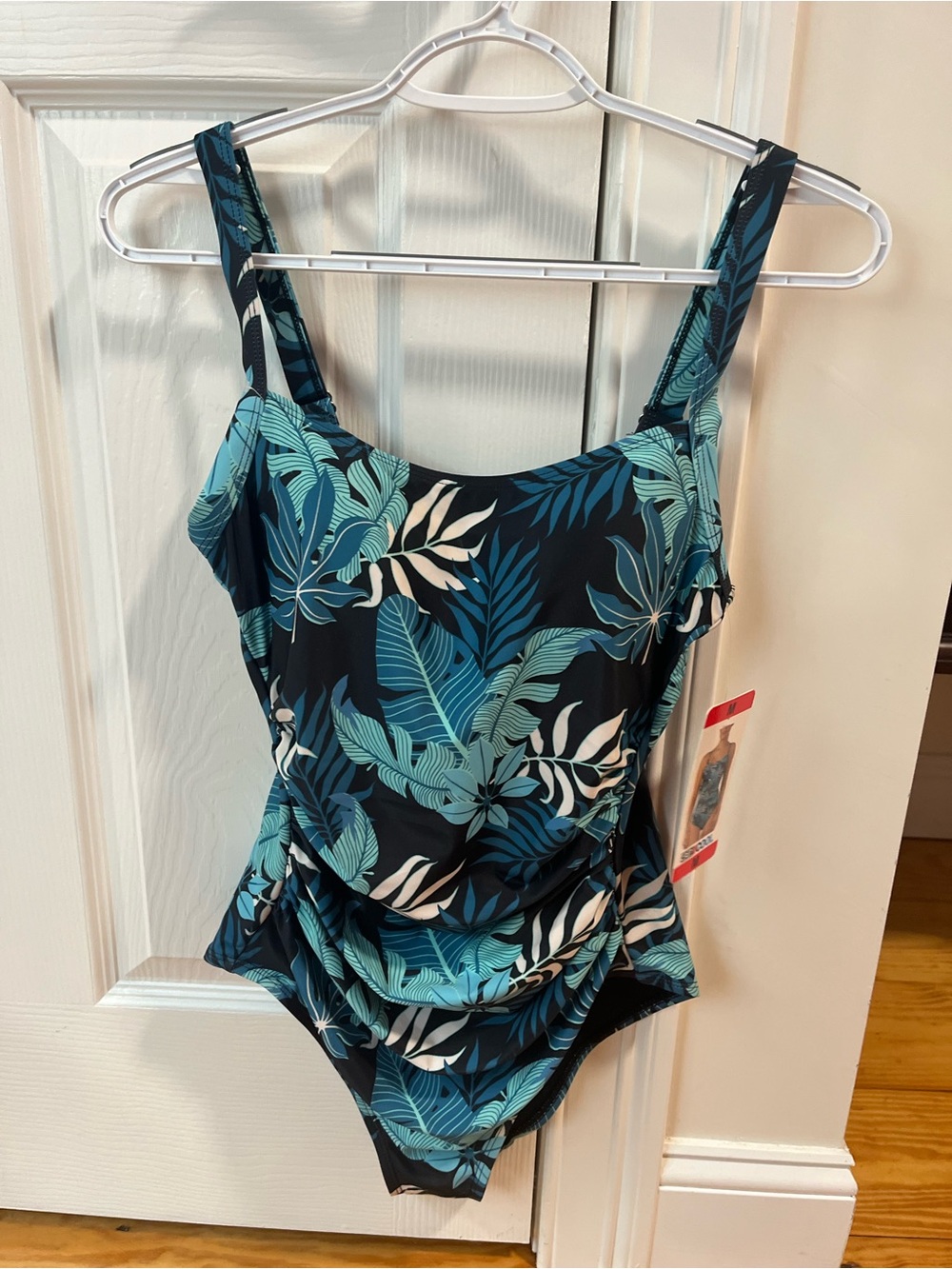 32 Degrees Teal & White Tropical Leaf One-Piece Swimsuit
